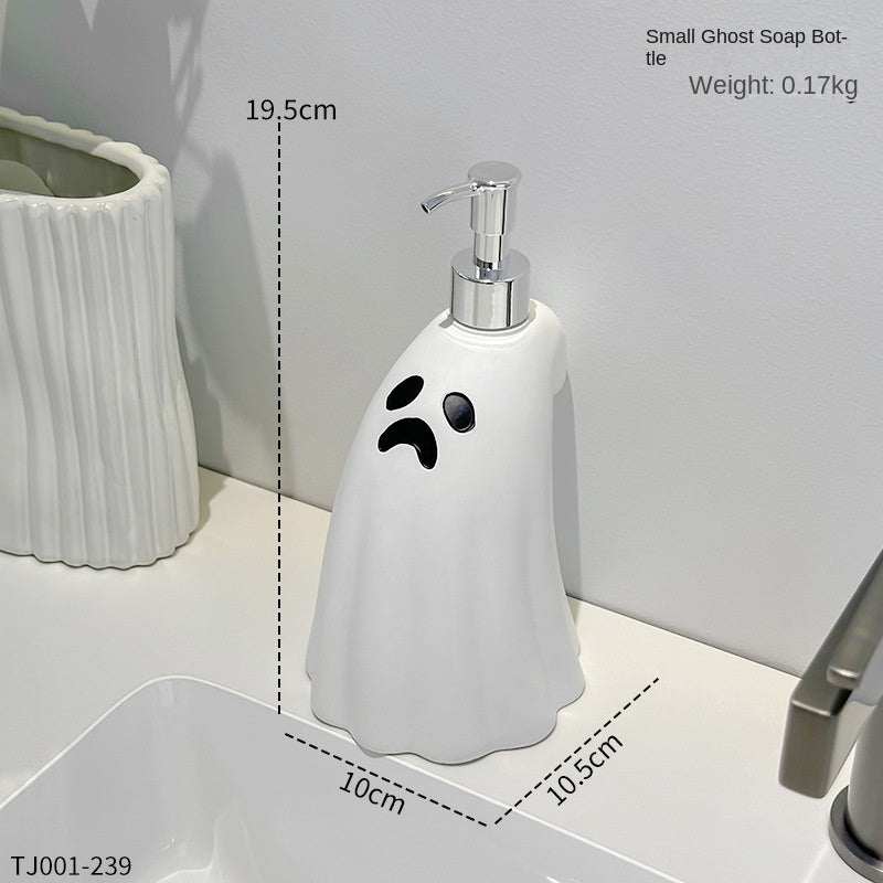 Halloween Ghost Soap Dispenser Bottle, Pump Lotion Bottle for Bathroom, Shower Gel and Shampoo Refill Empty Bottle