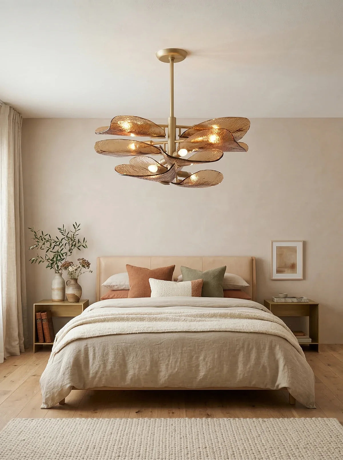 Cloud-Shaped Layered Amber Chandelier