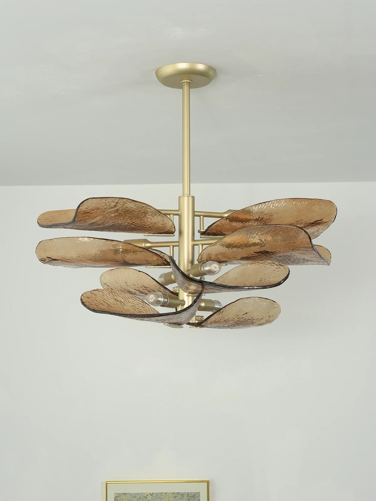 Cloud-Shaped Layered Amber Chandelier