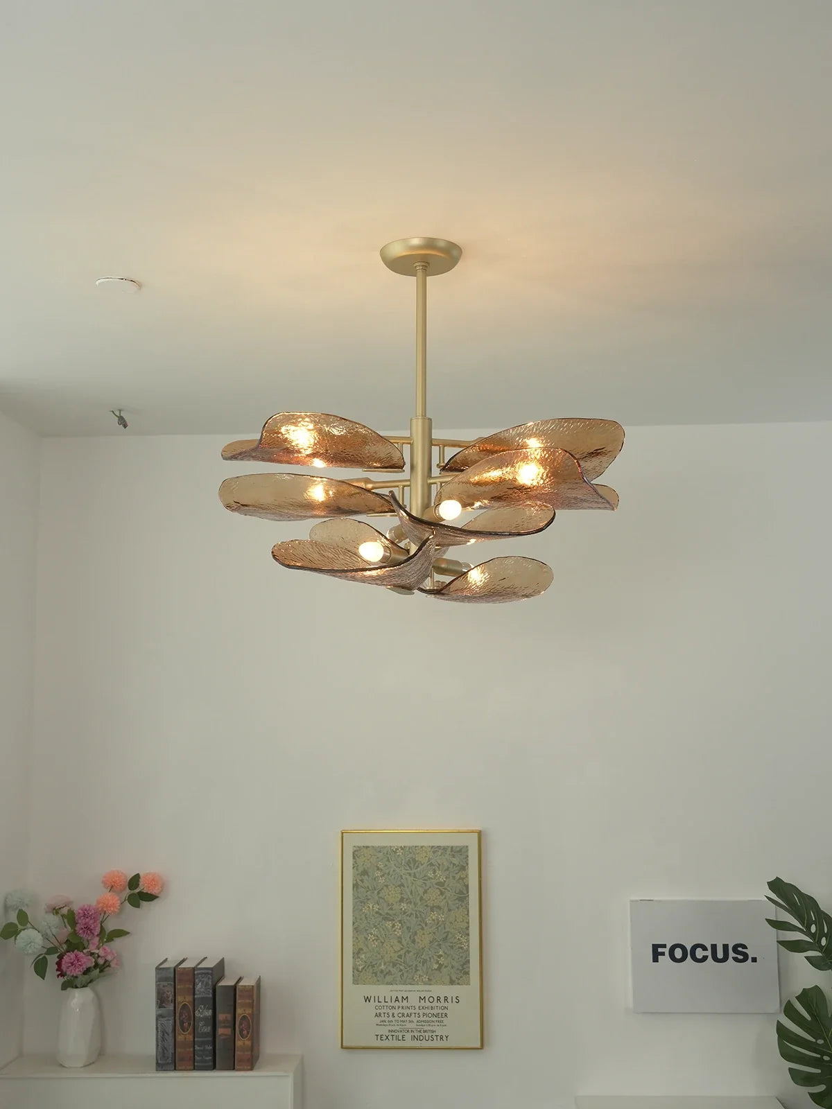Cloud-Shaped Layered Amber Chandelier