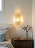 Curved Ribbed Glass Texture Wall Lamp