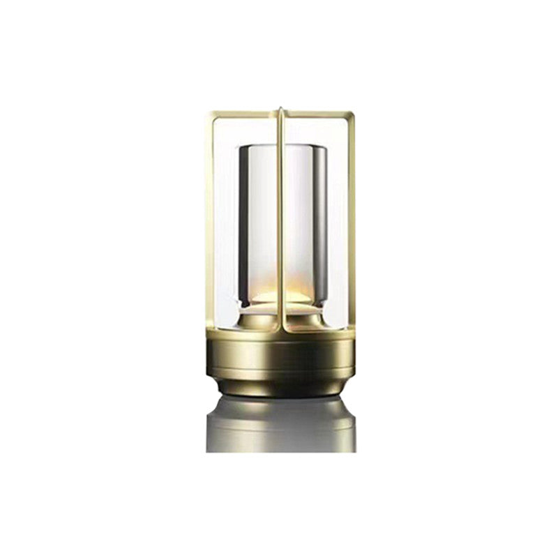 Simple Retro USB Rechargeable Table Lamp Nordic Luxury Hotel Model Room Bedroom Bedside Decorative Night Light