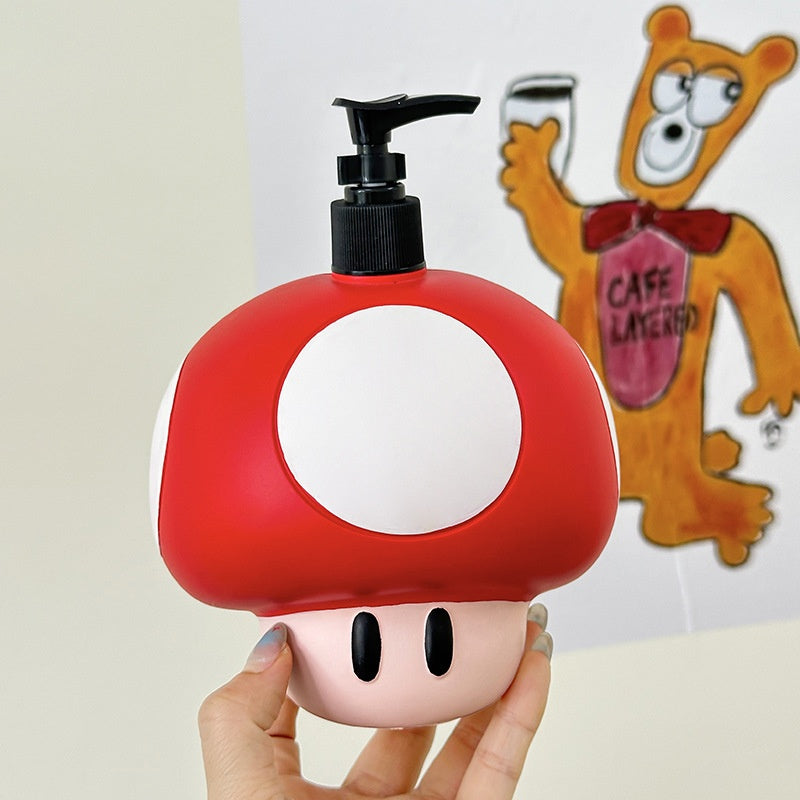 Cartoon Mario Mushroom Liquid Dispenser Bottle for Shampoo, Mickey Mouse Soap and Shower Gel Bottle with High Aesthetic Design