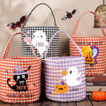 Easter Decoration Storage Basket with Checkered Design, Festival Party Atmosphere Tote Bucket