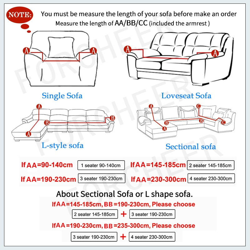 Stretch Sofa Covers Furniture Protector Polyester Loveseat Couch Cover l 1/2/3/4-seater Arm Chair Cover for Living Room