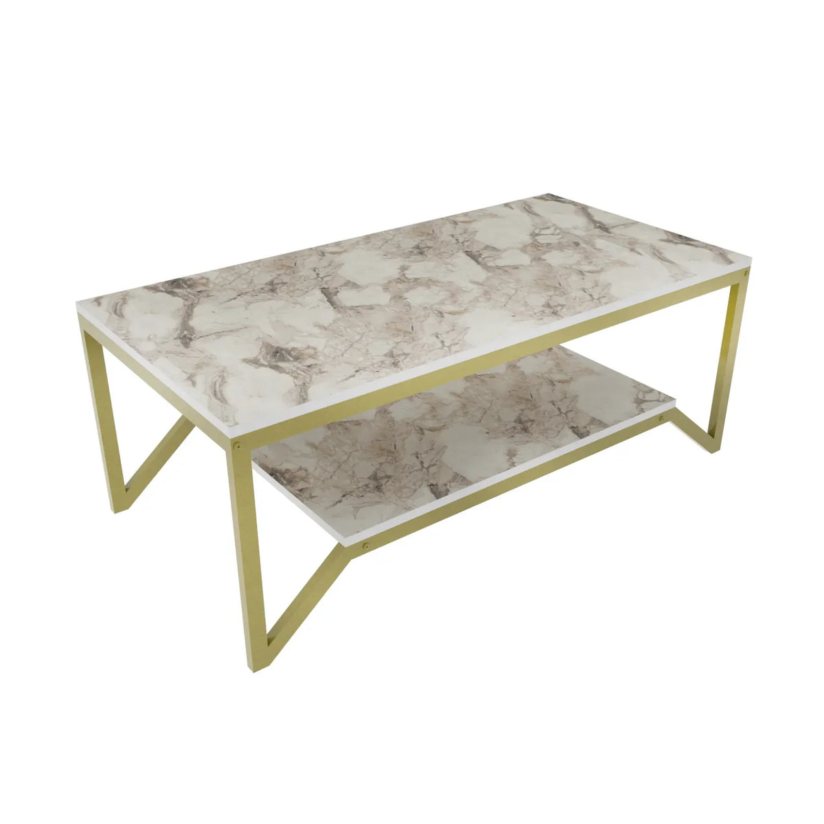 Flora 47" Wide Rectangular Modern Industrial Design Coffee Table | Cocktail Table