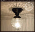 Antique Acorn Glass Flush Mount | 5" Ceiling Light