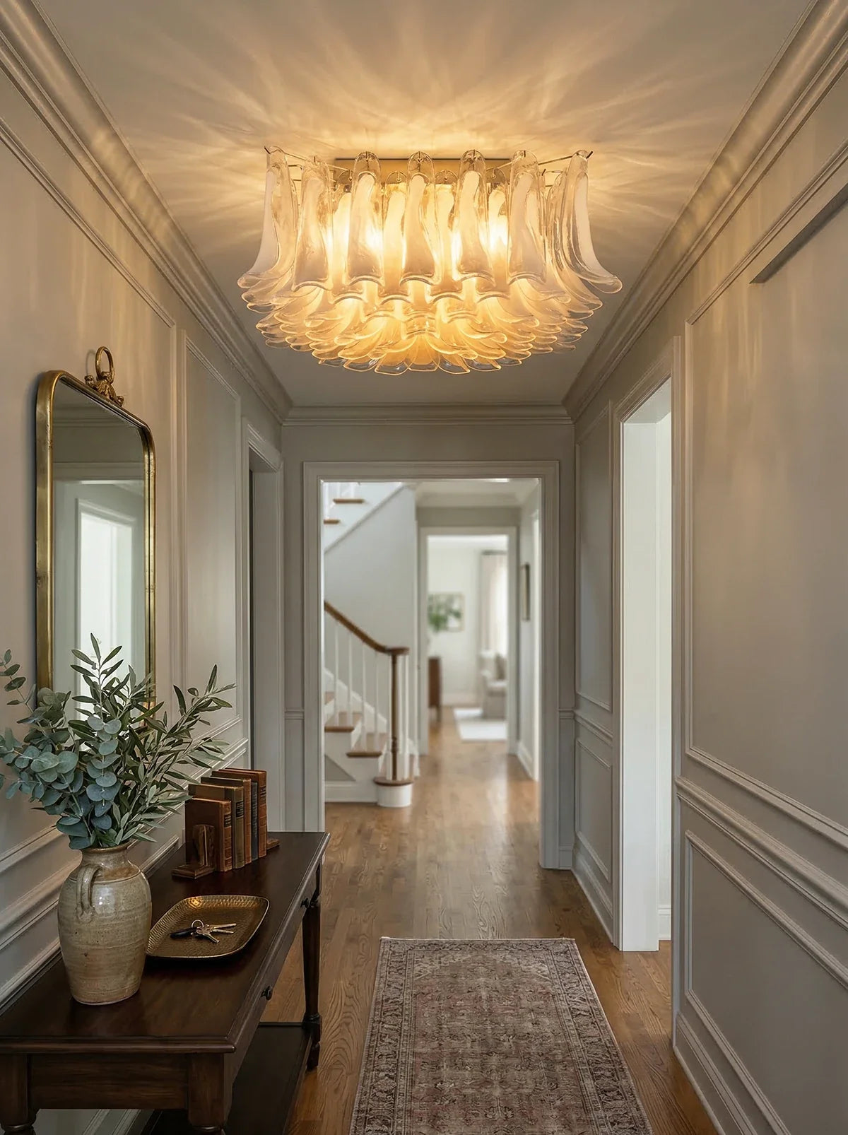 Murano Style Glass Petal Ceiling Light