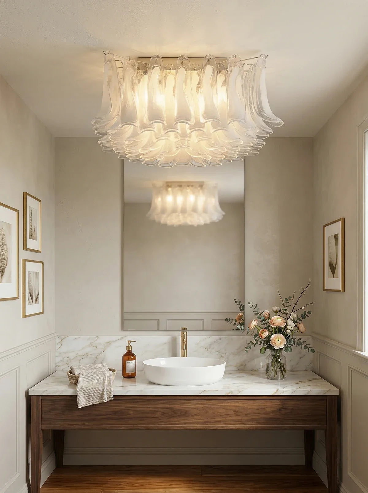 Murano Style Glass Petal Ceiling Light