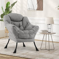 Sherpa Upholstered Accent Chair with Head Pillow