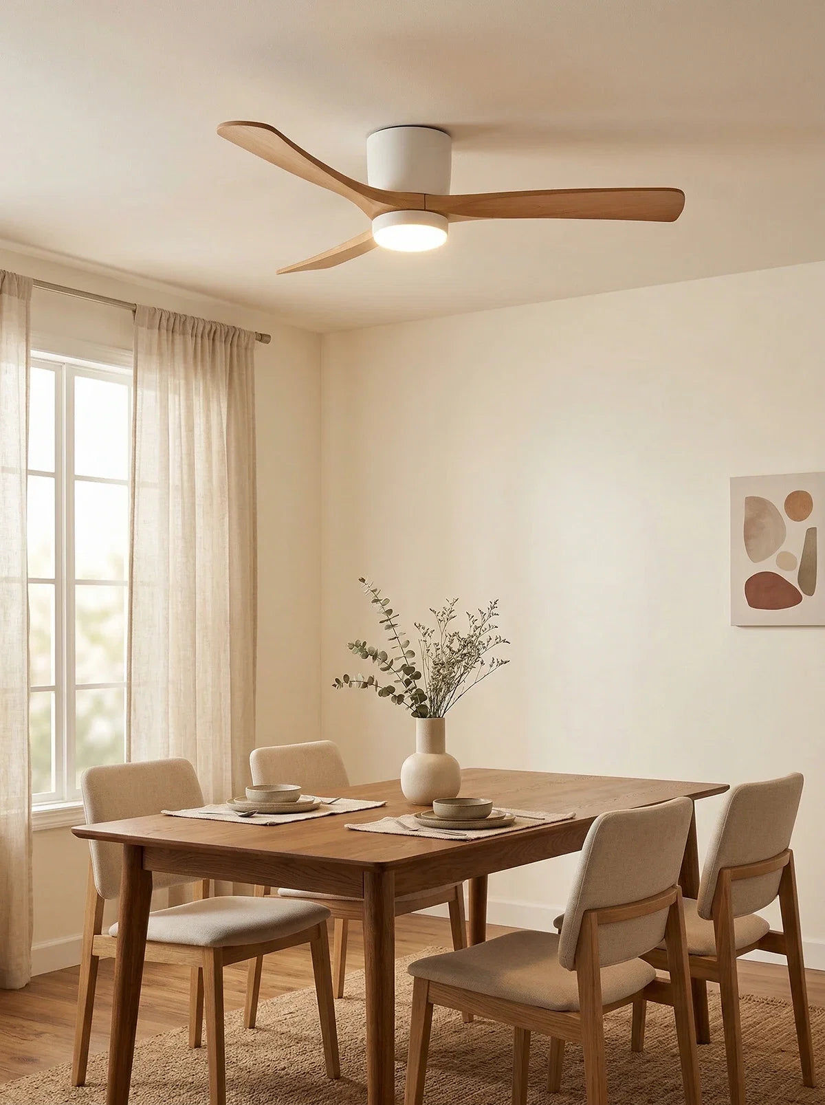 Nordic Propeller Wooden Ceiling Fan Light