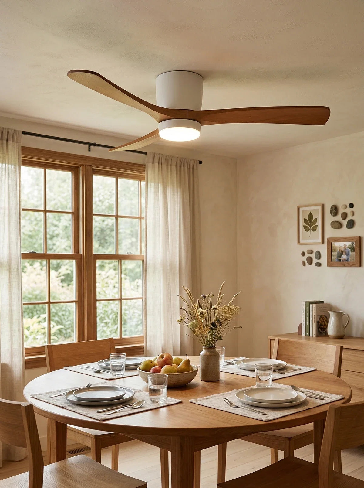 Nordic Propeller Wooden Ceiling Fan Light