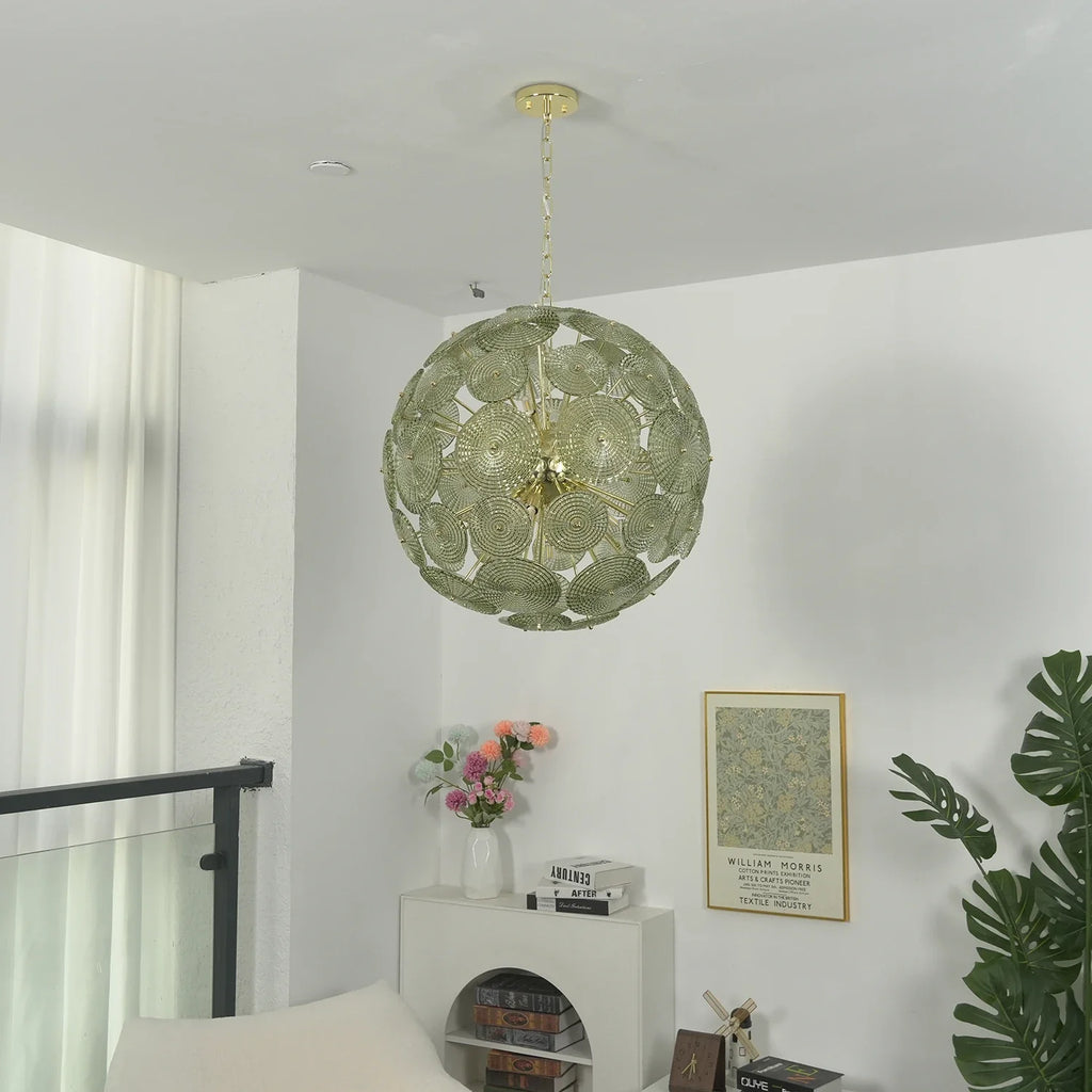 Sputnik Sphere Glass Disc Chandelier