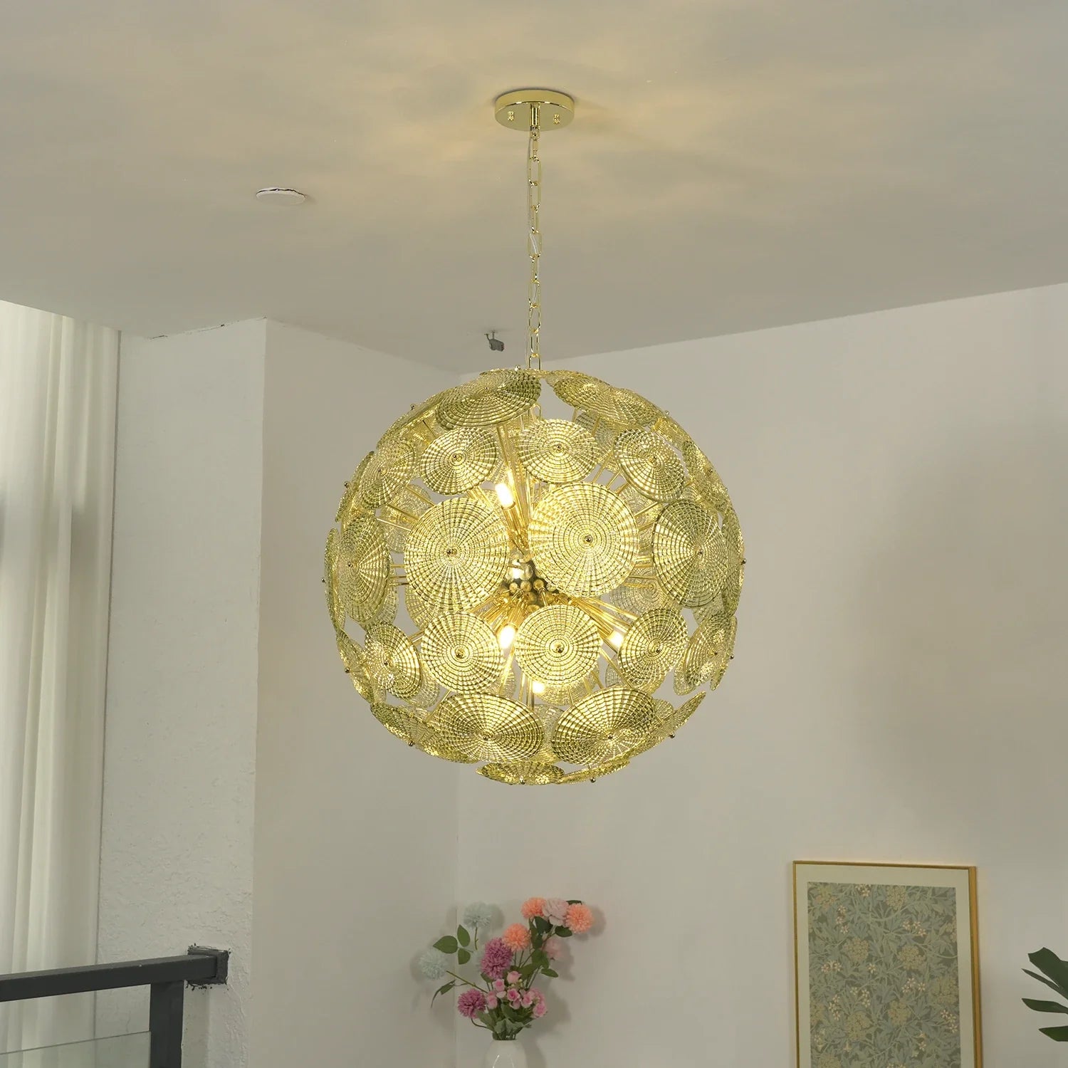Sputnik Sphere Glass Disc Chandelier