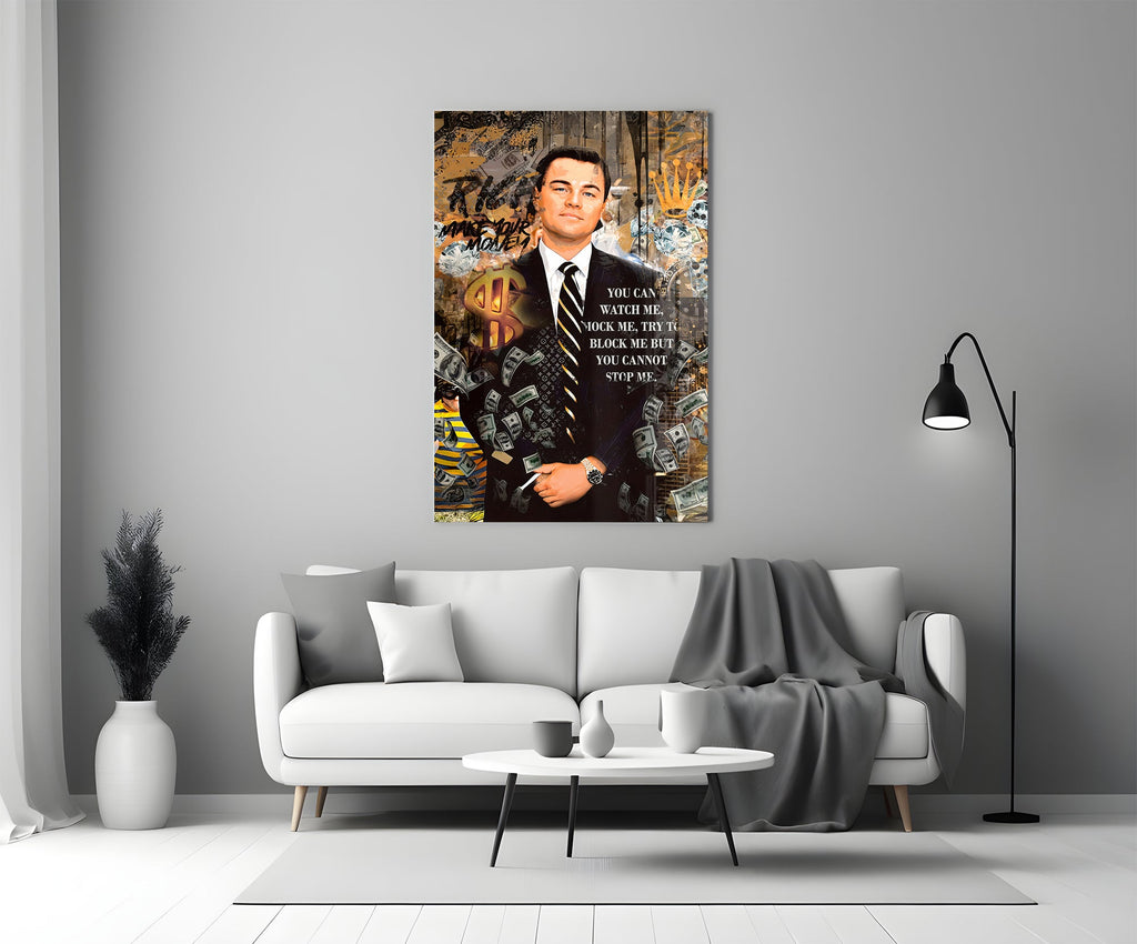 Wolf in a Suit Glass Wall Art || Designer Collection