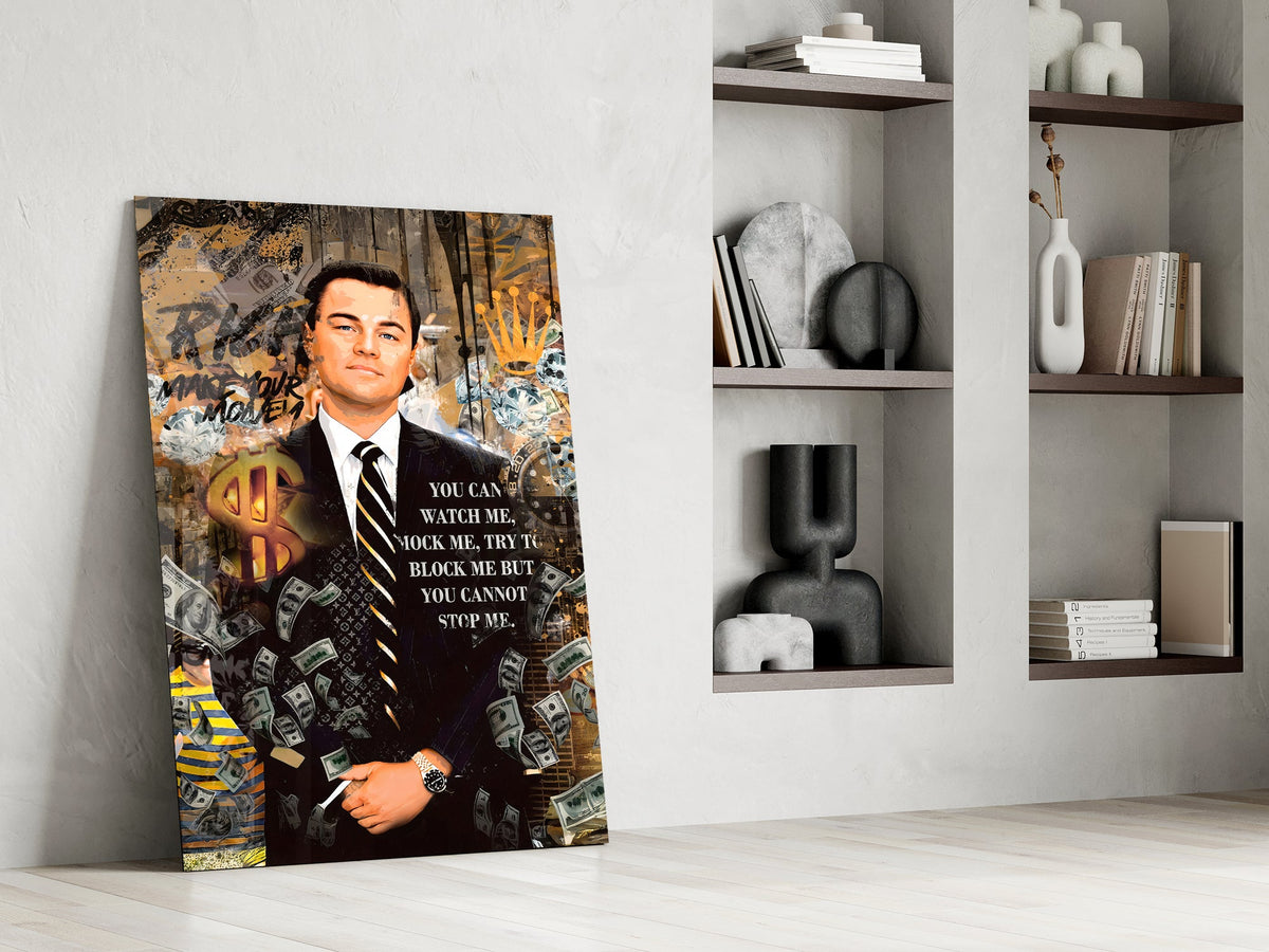 Wolf in a Suit Glass Wall Art || Designer Collection