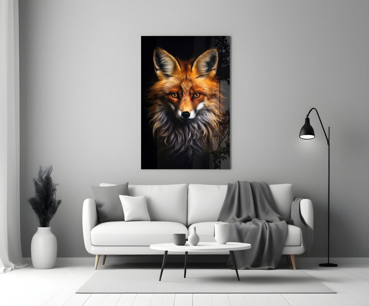 Eyes of the Fox Glass Wall Art || Designer Collection