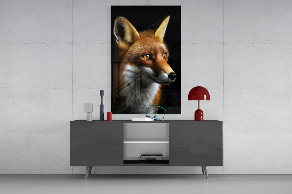 The Secret of the Fox Glass Wall Art || Designer Collection