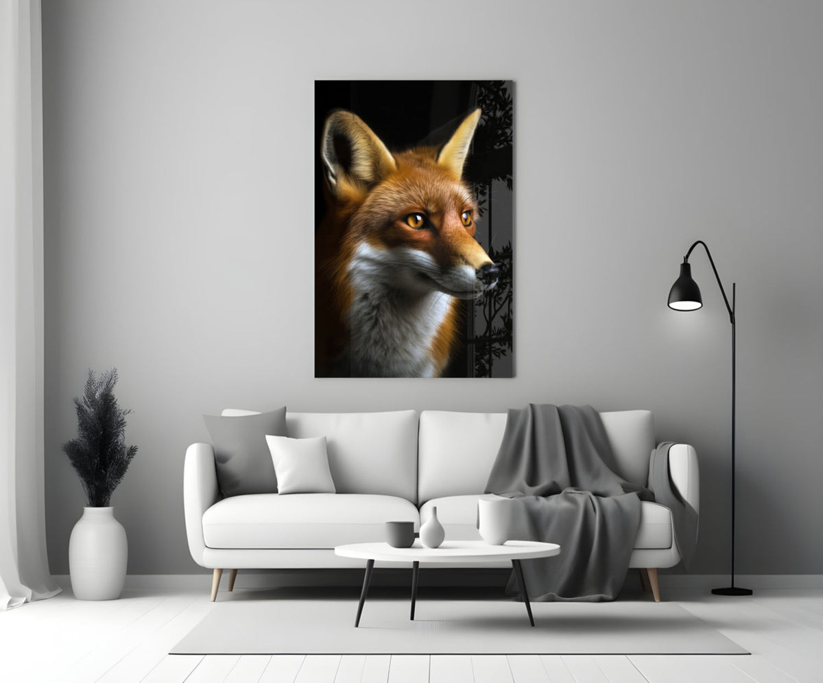 The Secret of the Fox Glass Wall Art || Designer Collection