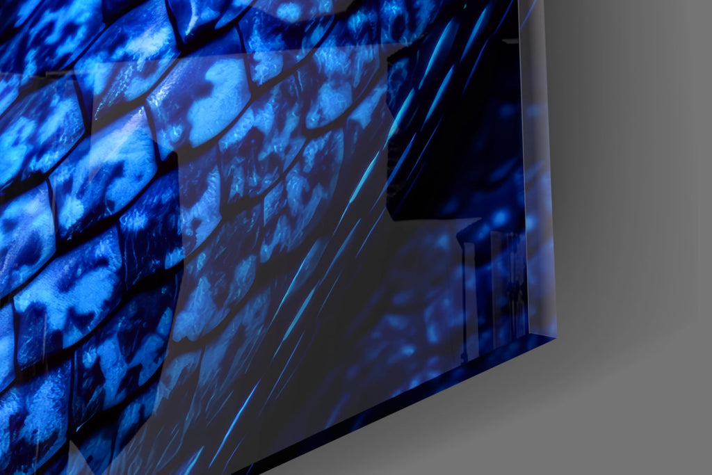 Eyes of the Blue Viper Glass Wall Art || Designer Collection