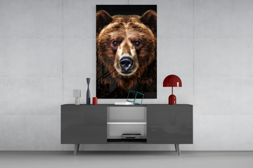 Bear, the Wise Man of the Forest Glass Wall Art || Designer Collection