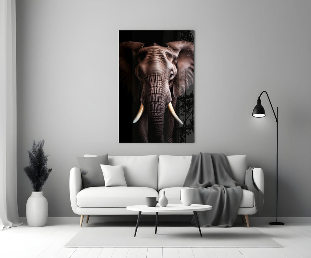 The Wise Look of the Elephant Glass Wall Art || Designer Collection