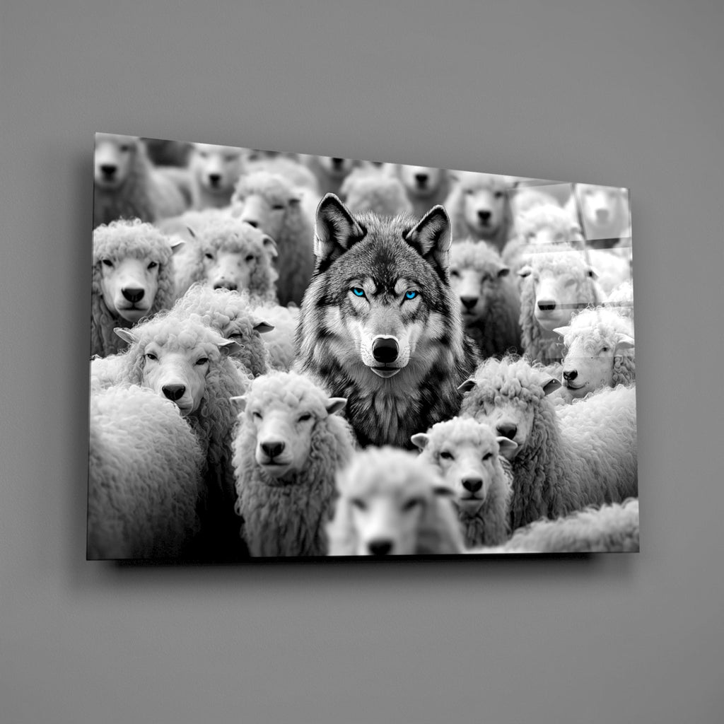 Wolf in Sheep's Clothing Glass Wall Art || Designer Collection