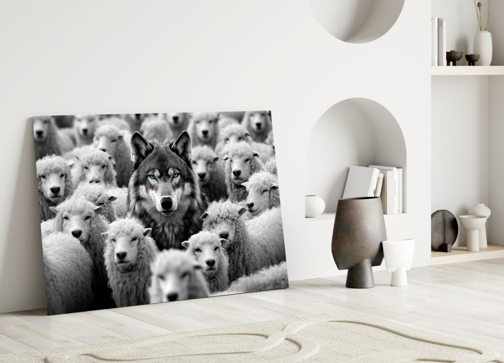 Wolf in Sheep's Clothing Glass Wall Art || Designer Collection