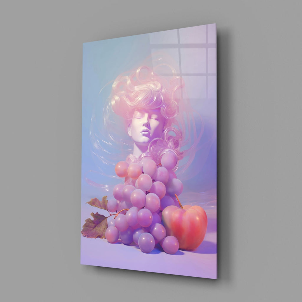 Grape Goddess Glass Wall Art || Designer Collection