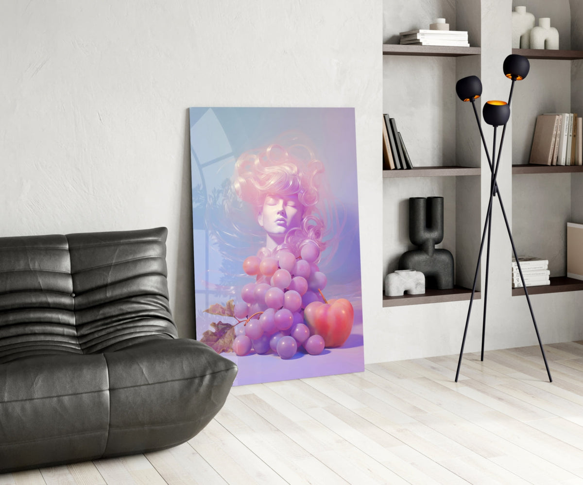 Grape Goddess Glass Wall Art || Designer Collection