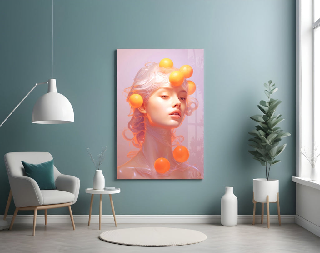 Queen of Orange Glass Wall Art || Designer Collection