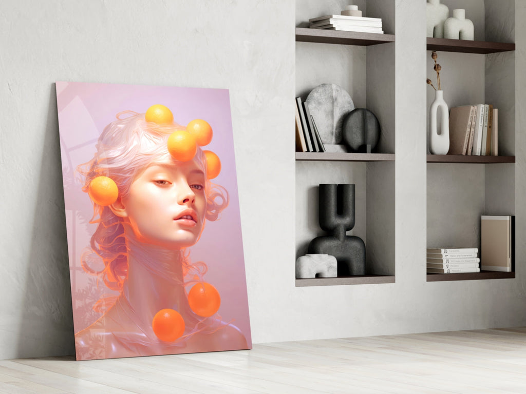 Queen of Orange Glass Wall Art || Designer Collection