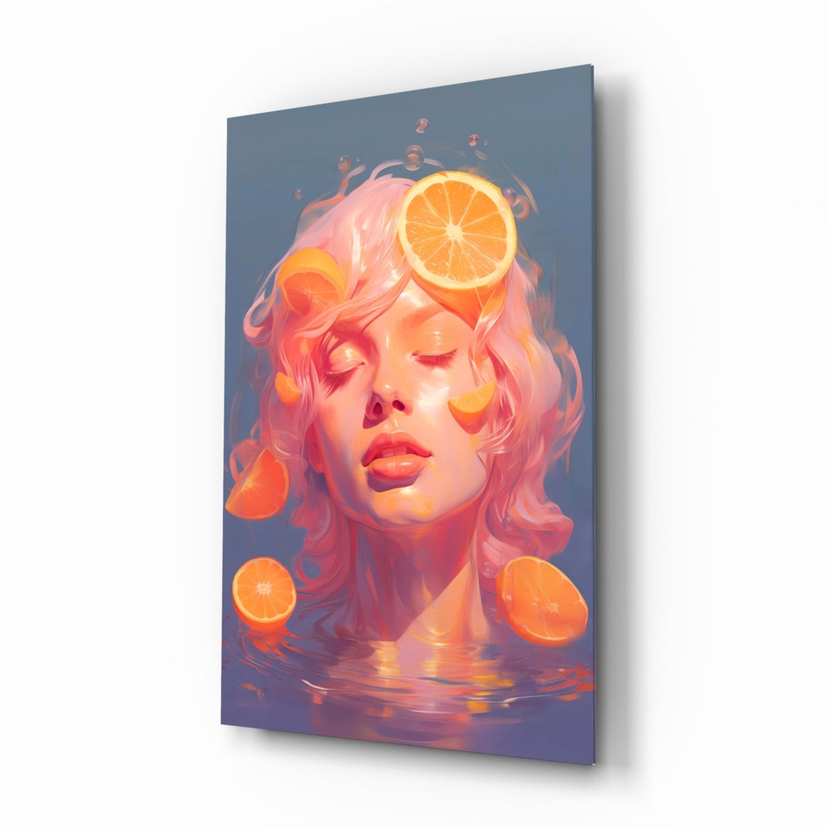 Orange Bubbles Glass Wall Art || Designer Collection