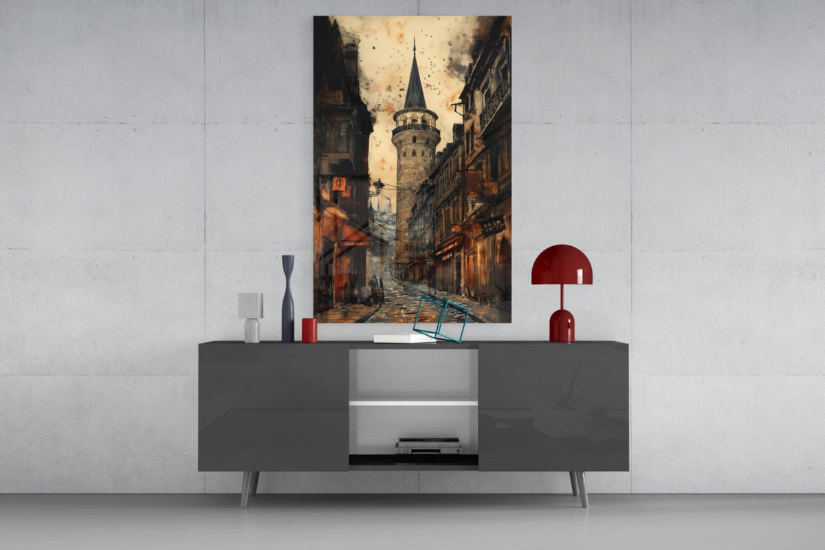 Galata Street Glass Wall Art || Designer Collection