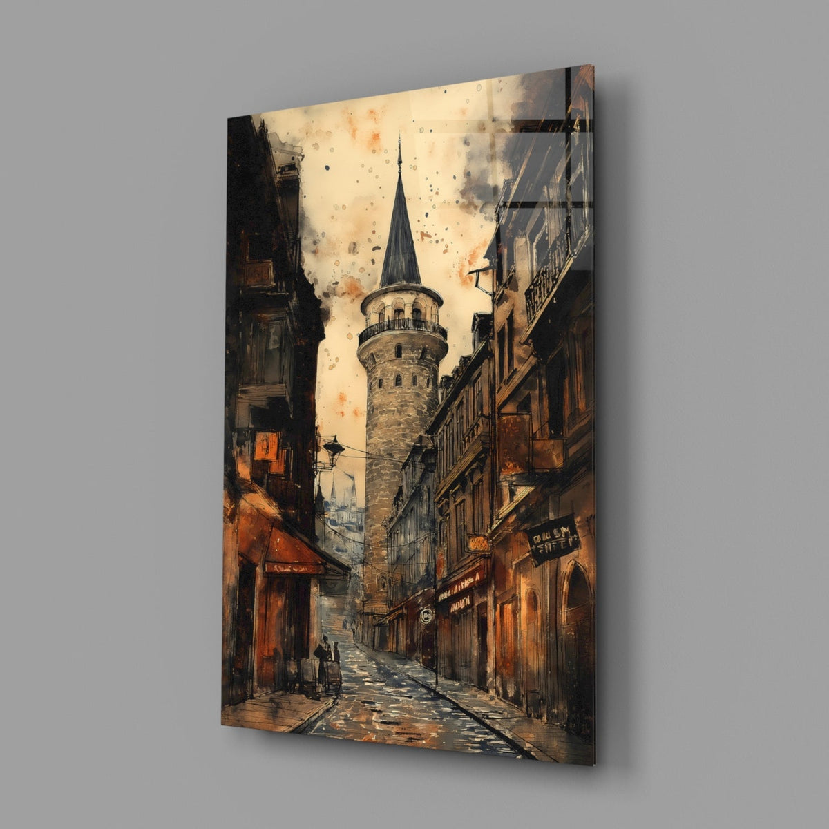 Galata Street Glass Wall Art || Designer Collection