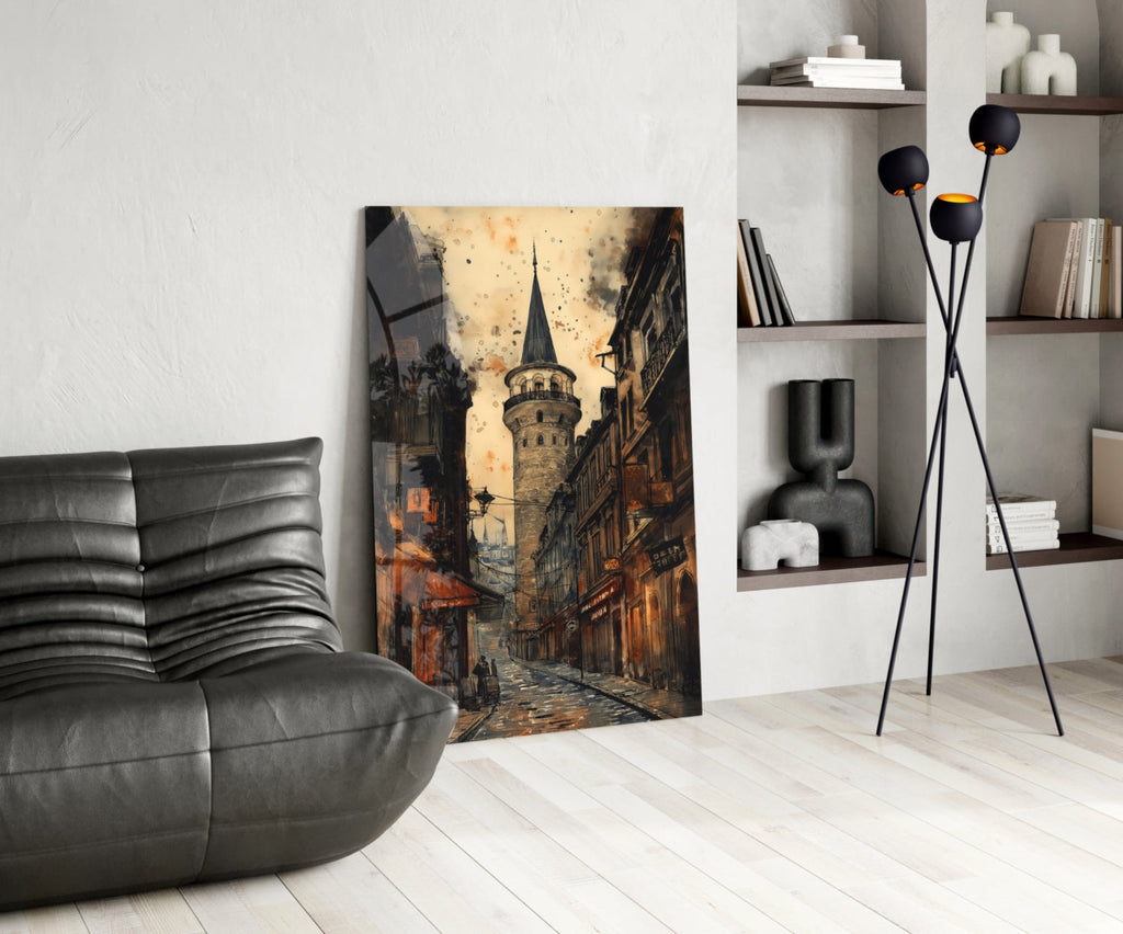 Galata Street Glass Wall Art || Designer Collection