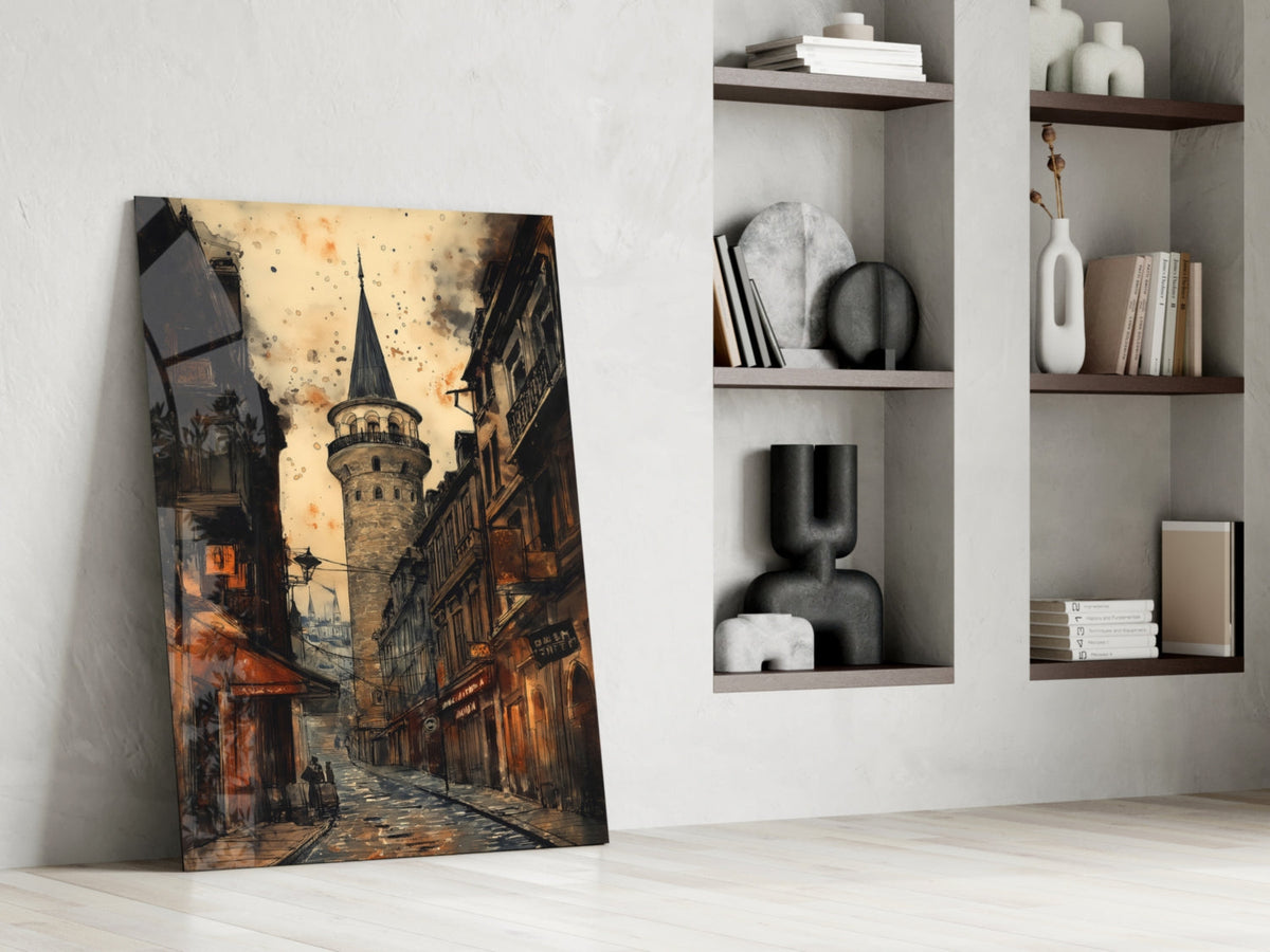 Galata Street Glass Wall Art || Designer Collection