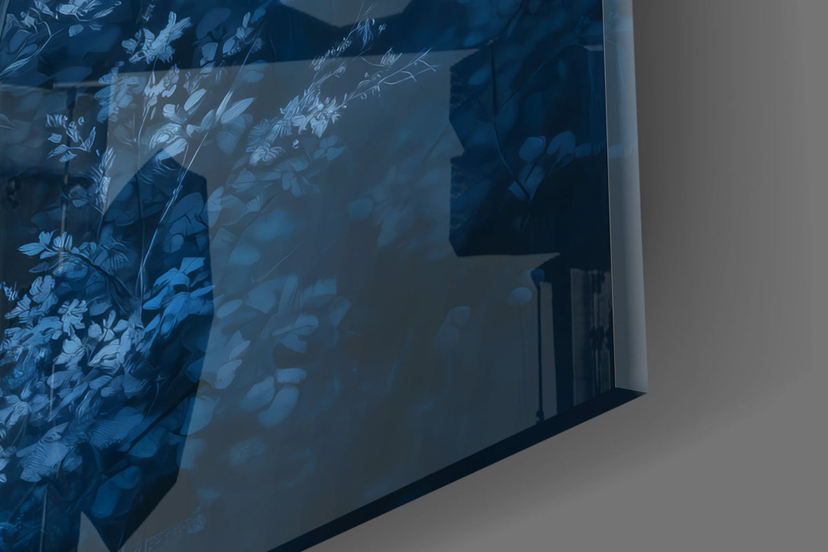 Blue Deer Glass Wall Art || Designer Collection