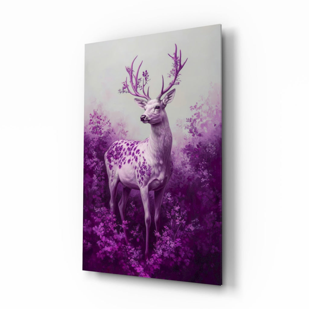 Purple Deer Glass Wall Art || Designer Collection