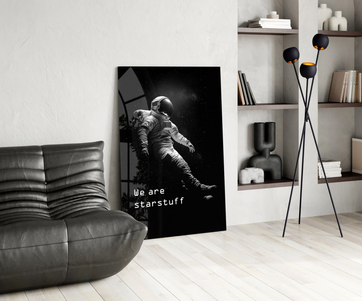 Starstuff Quote Floating Astronaut Glass Wall Art