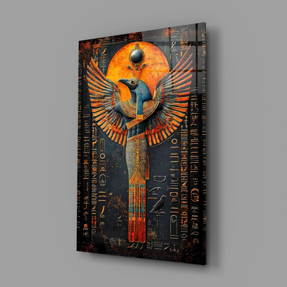Winged God Glass Wall Art || Designer Collection