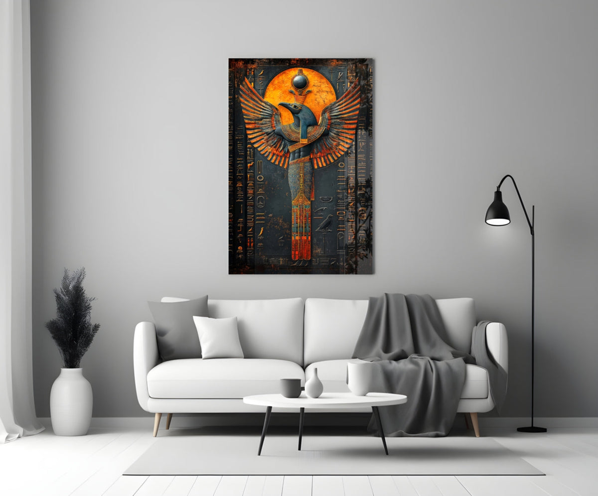 Winged God Glass Wall Art || Designer Collection