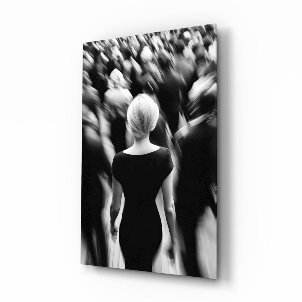 Loneliness in a Crowd Glass Wall Art || Designer Collection