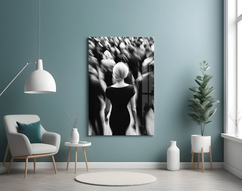 Loneliness in a Crowd Glass Wall Art || Designer Collection