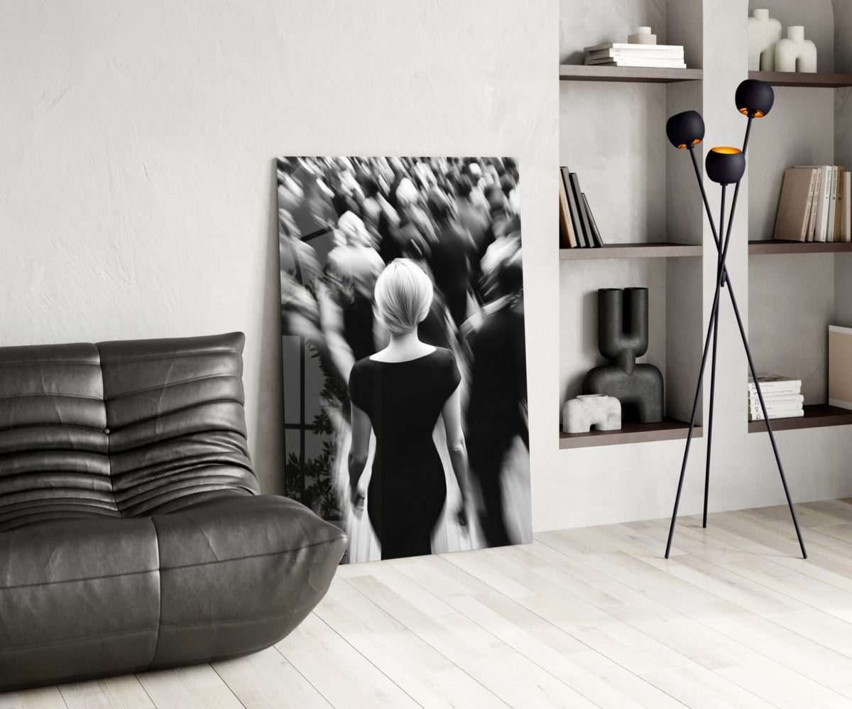 Loneliness in a Crowd Glass Wall Art || Designer Collection