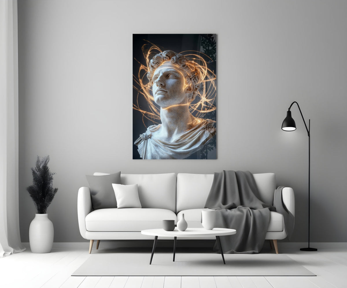 The Shining Mind of Aurelius Glass Wall Art || Designer Collection