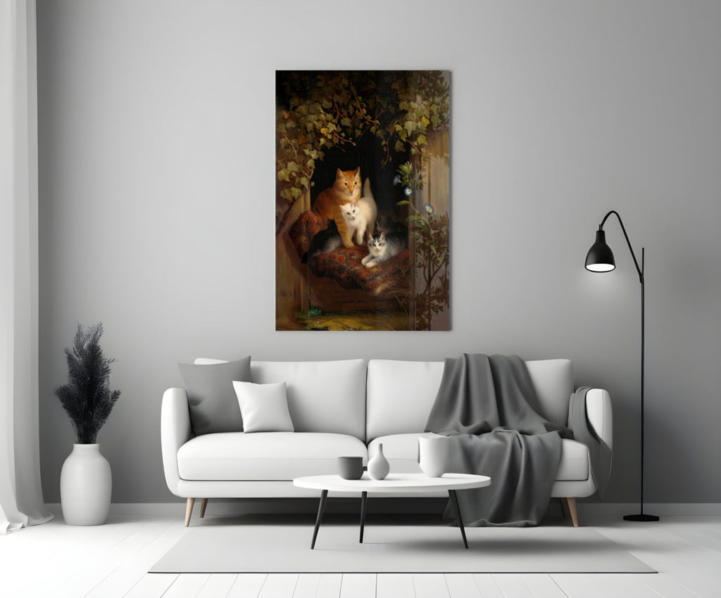 Family in the Window Glass Wall Art || Designer Collection