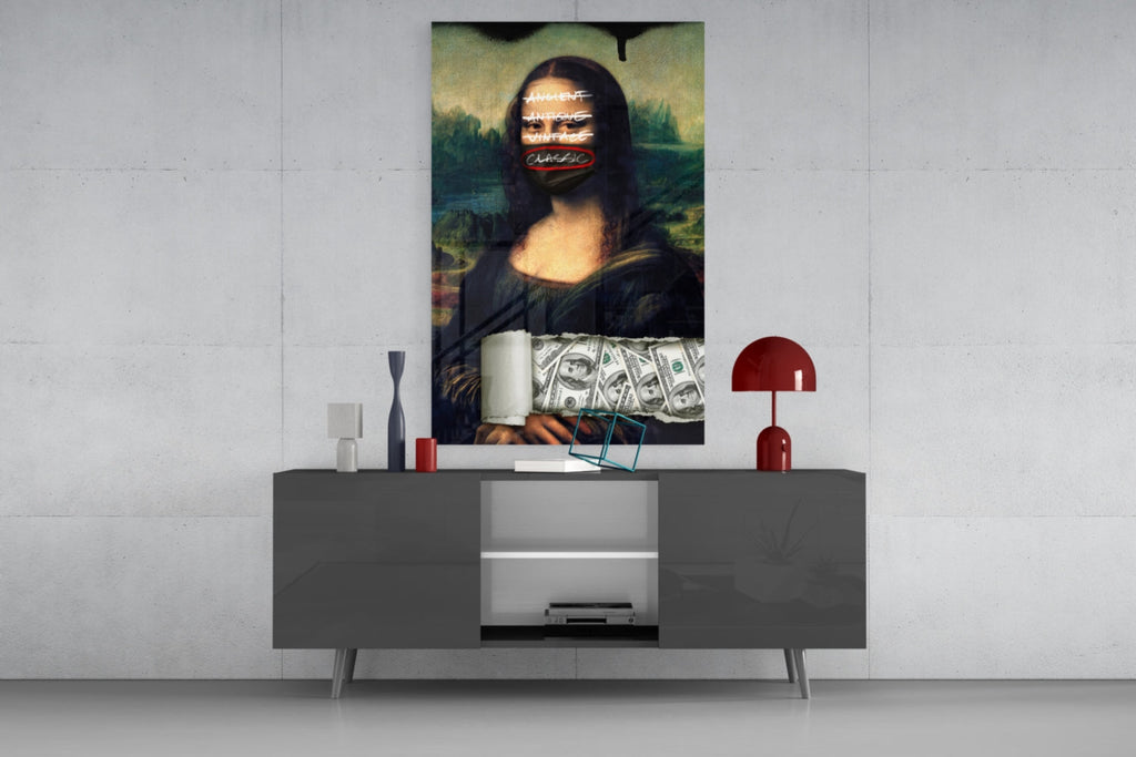 Modern Mona Lisa Glass Wall Art || Designer Collection