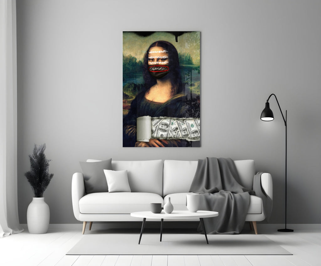 Modern Mona Lisa Glass Wall Art || Designer Collection