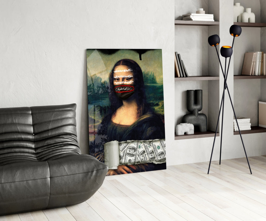 Modern Mona Lisa Glass Wall Art || Designer Collection